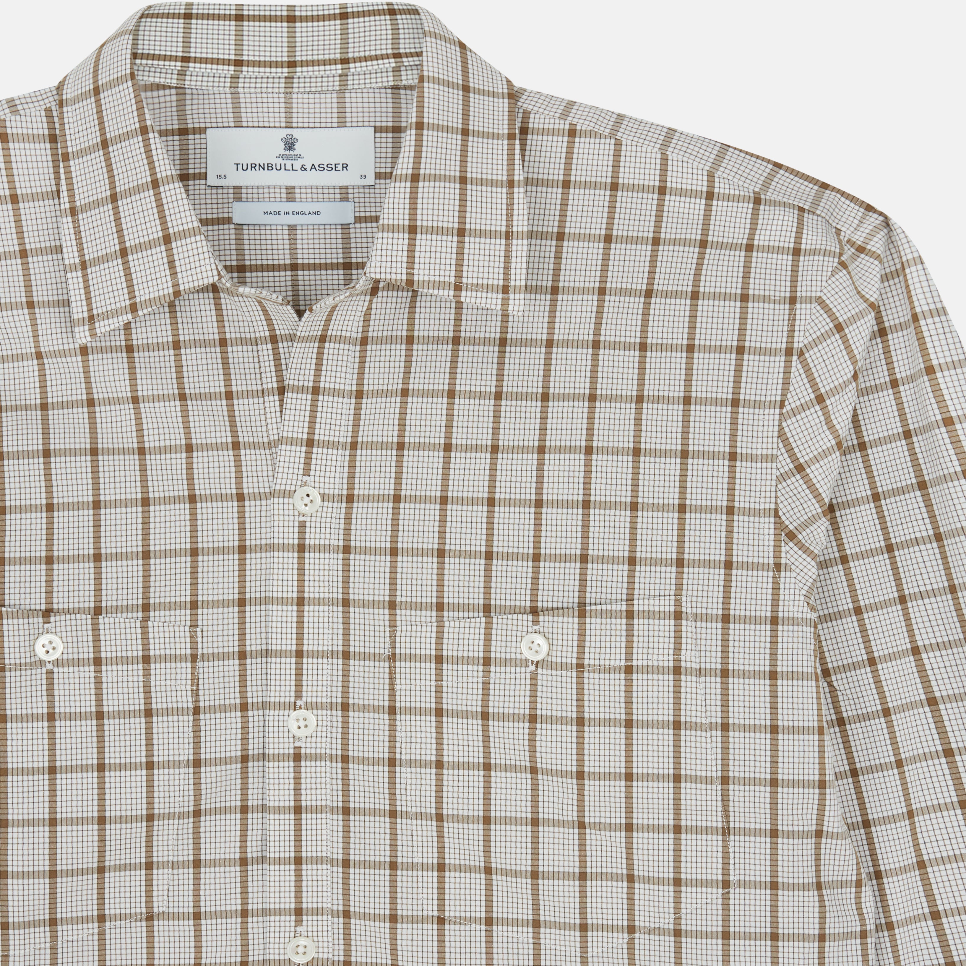 View 4 of product Brown Graph Overlay Check Piccadilly Shirt