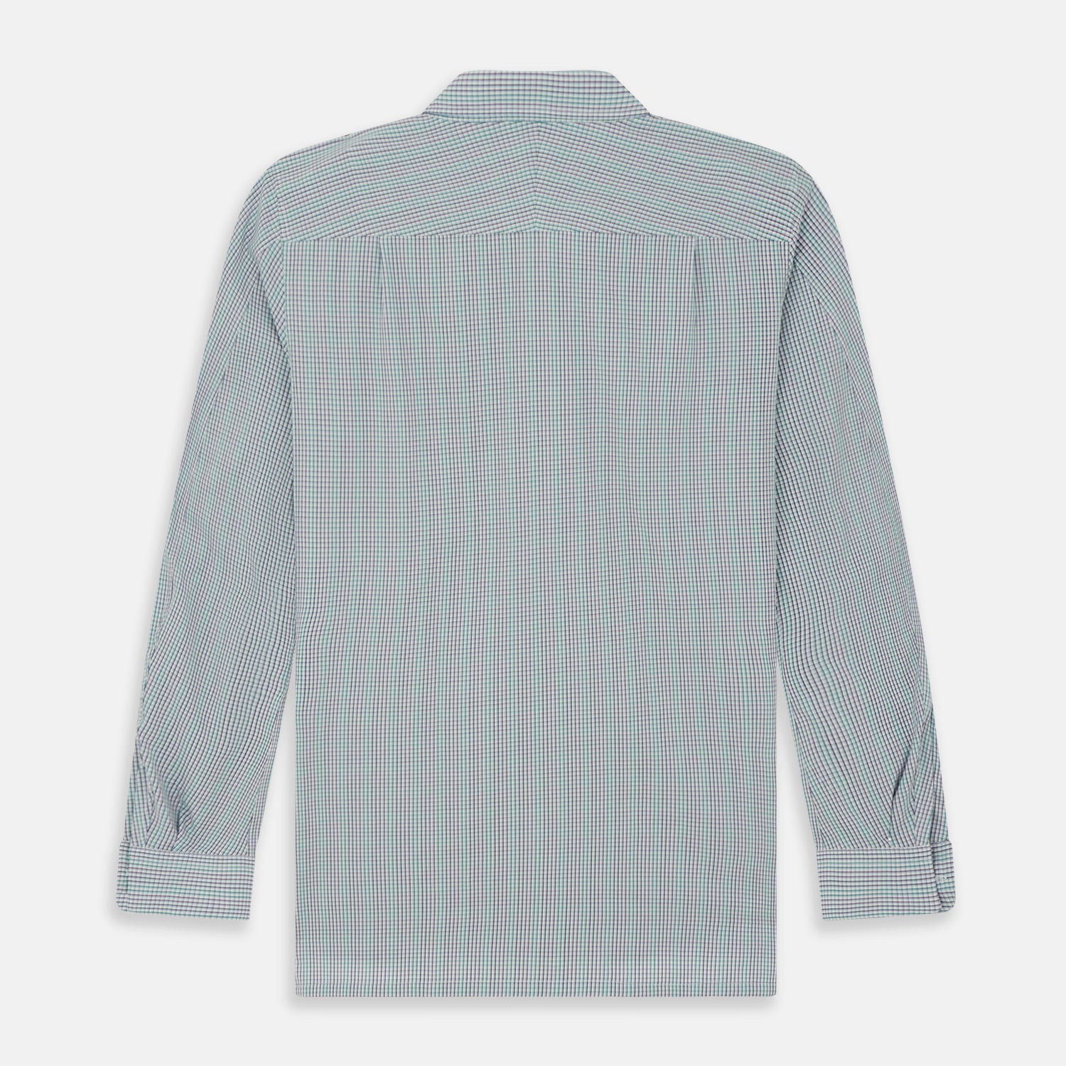 View 6 of product Green Graph Overlay Micro Check Piccadilly Shirt
