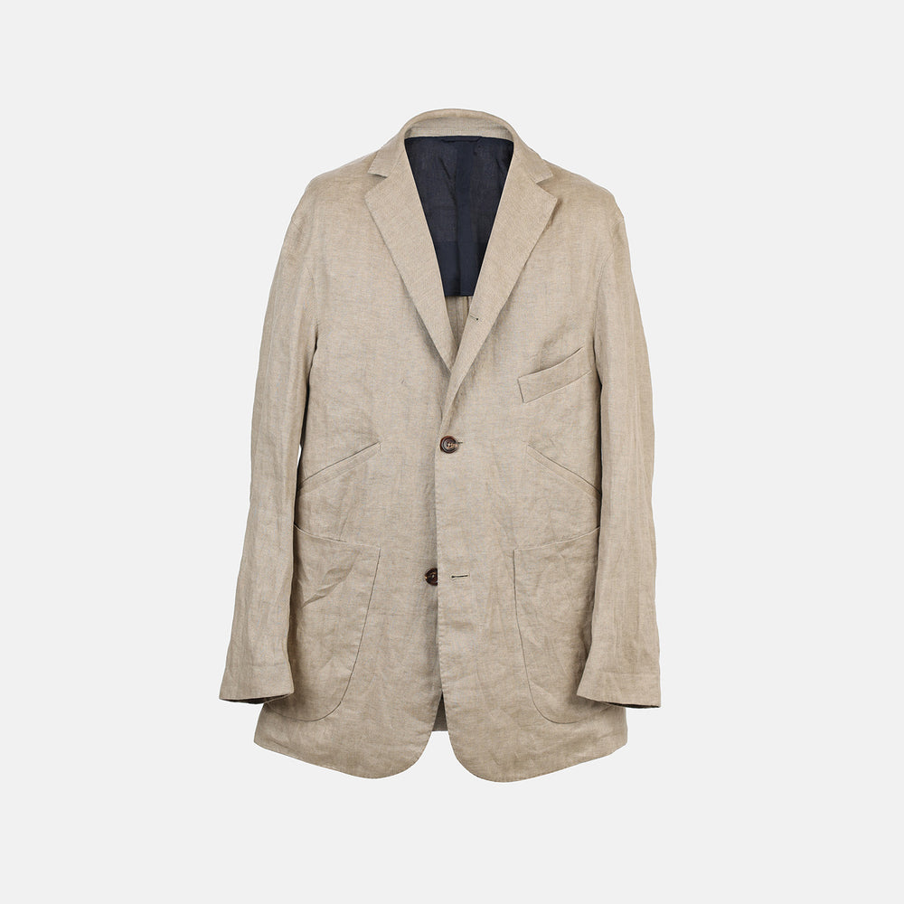 Riviera Sand Oversized Blazer in Linen