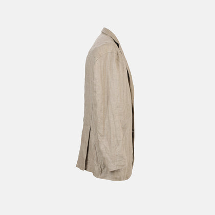 Riviera Sand Oversized Blazer in Linen Image 4