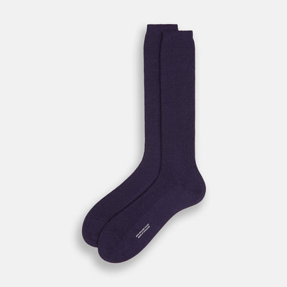 Dark Purple Mid-Length Merino Socks Image 1