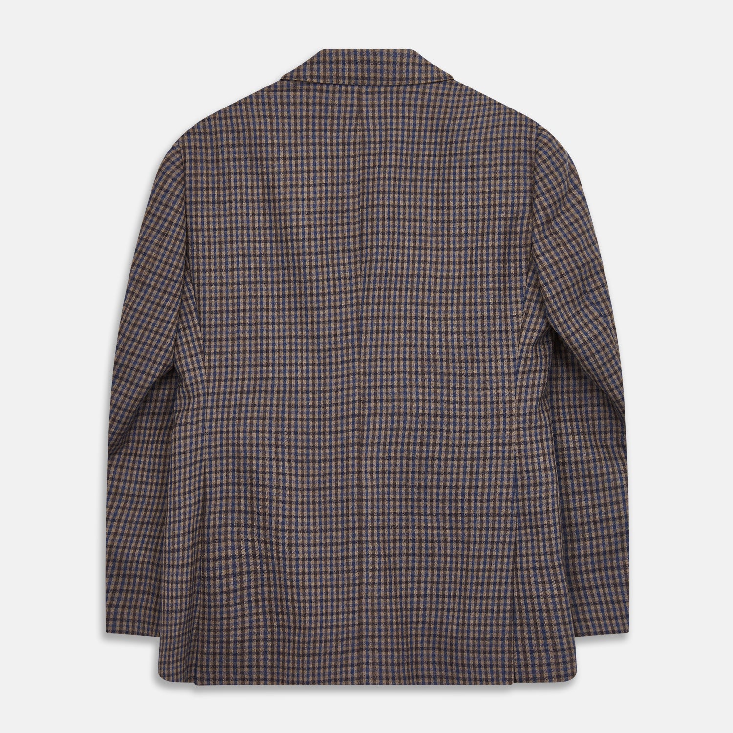 View 5 of product Brown & Blue Check Merino Barrington Blazer