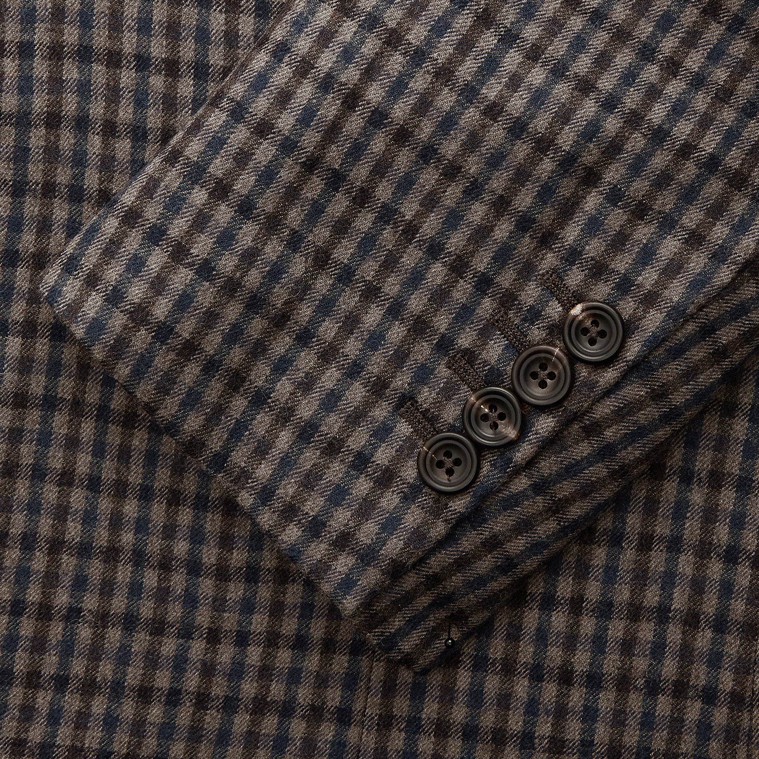 View 4 of product Brown & Blue Check Merino Barrington Blazer