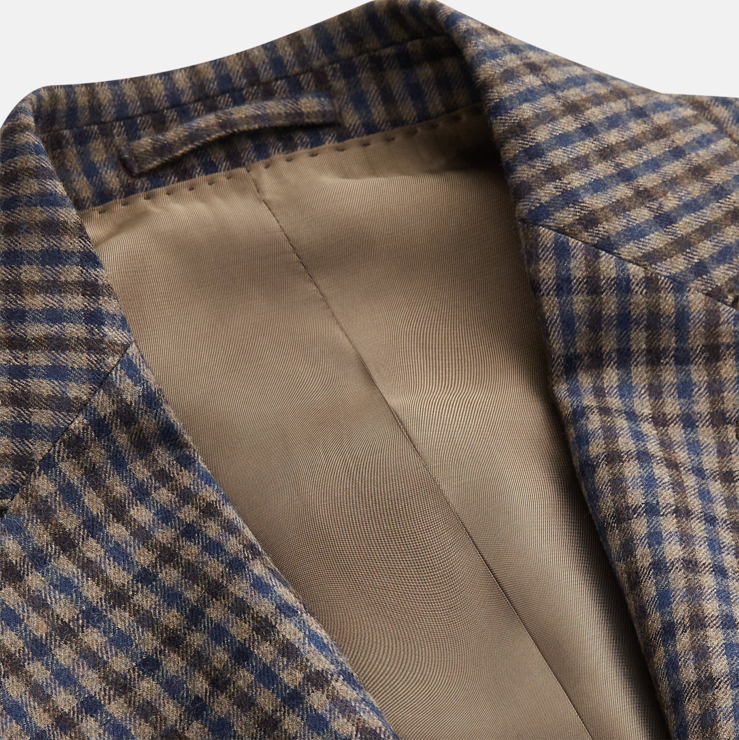 View 3 of product Brown & Blue Check Merino Barrington Blazer