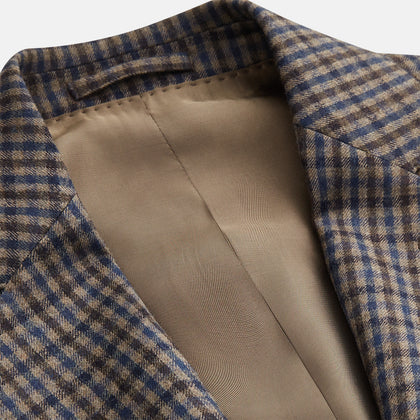 Brown & Blue Check Merino Barrington Blazer Image 2