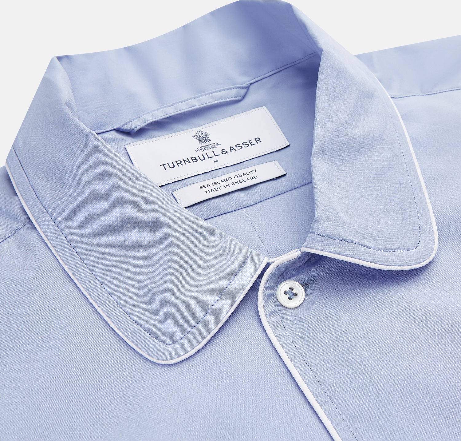 View 2 of product Blue Piped Sea Island Quality Cotton Nightshirt