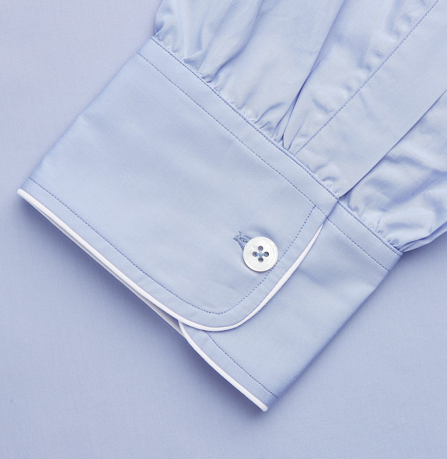 View 4 of product Blue Piped Sea Island Quality Cotton Nightshirt