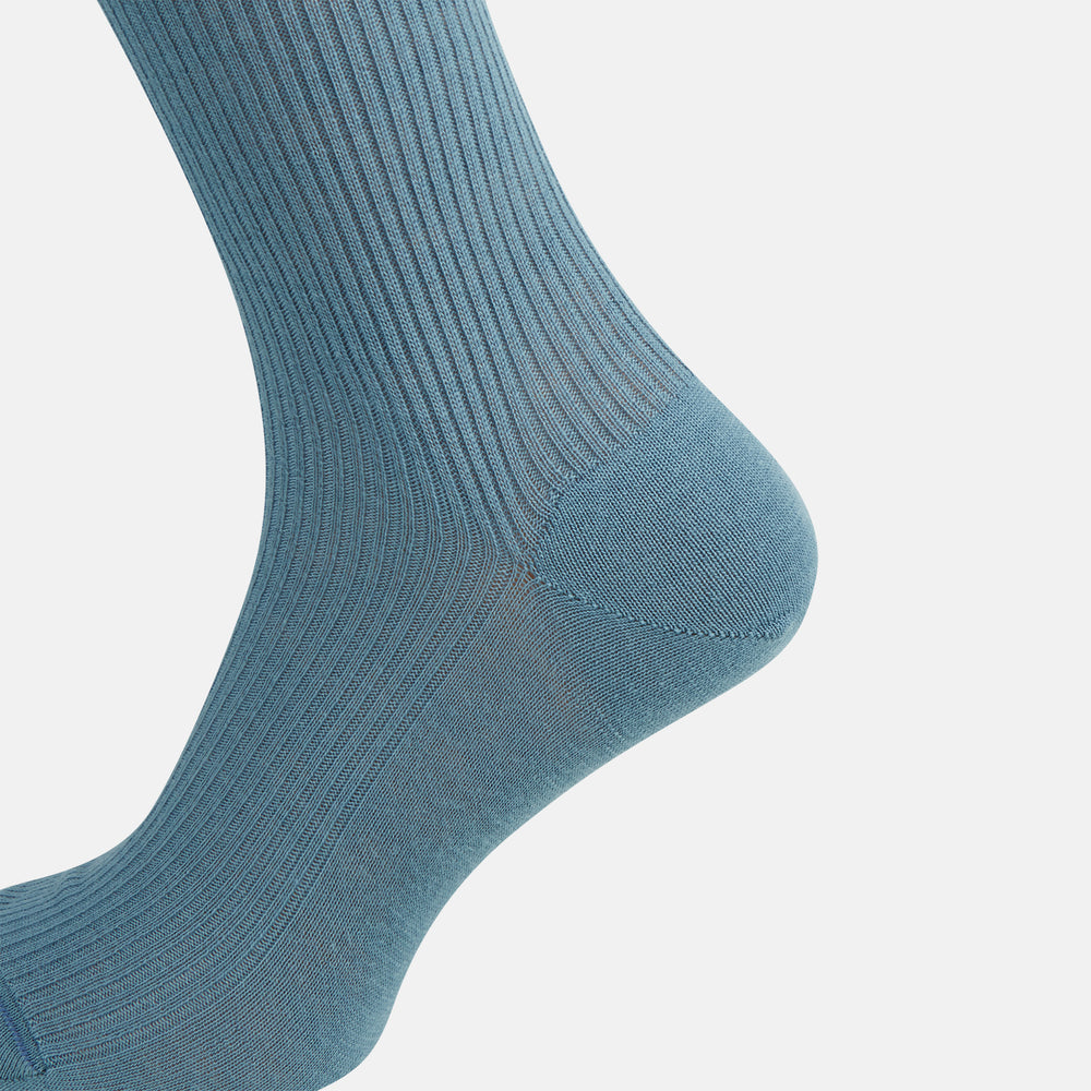 Pale Blue Mid-Length Merino Socks