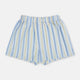 Blue and orange multi-stripe boxer shorts in cotton