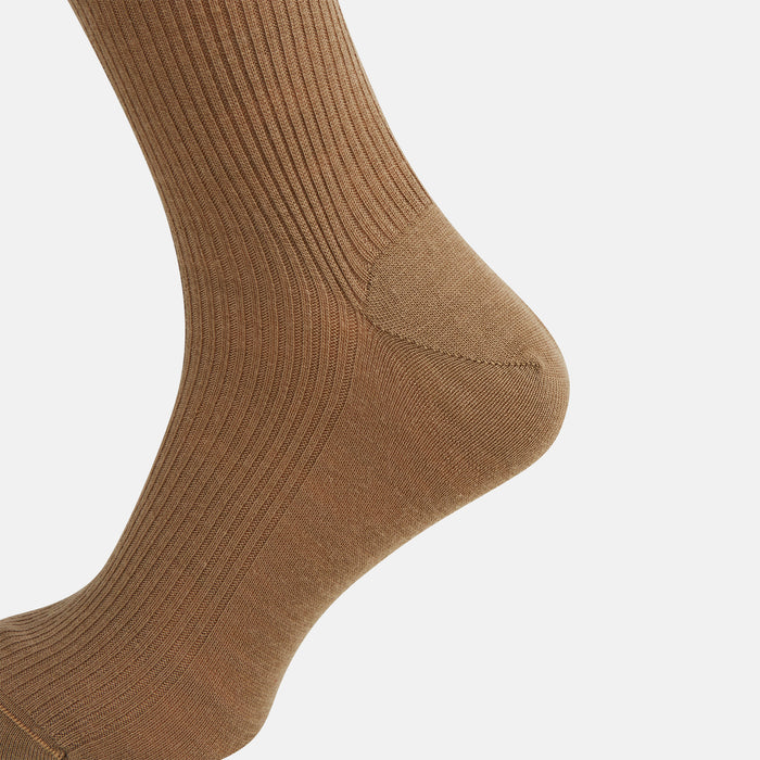 Camel Mid-Length Merino Socks Image 3