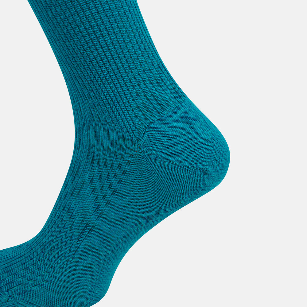 Turquoise Mid-Length Merino Socks