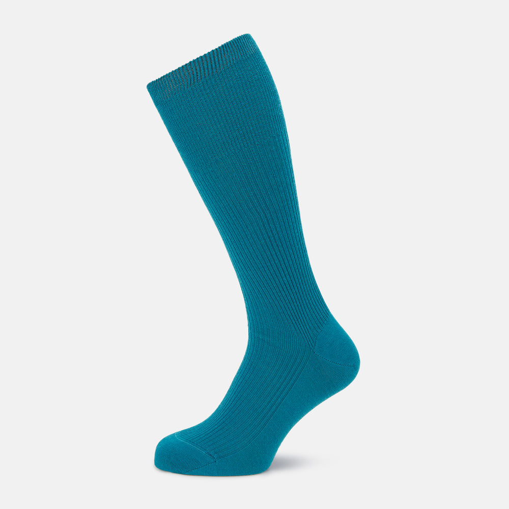Turquoise Mid-Length Merino Socks