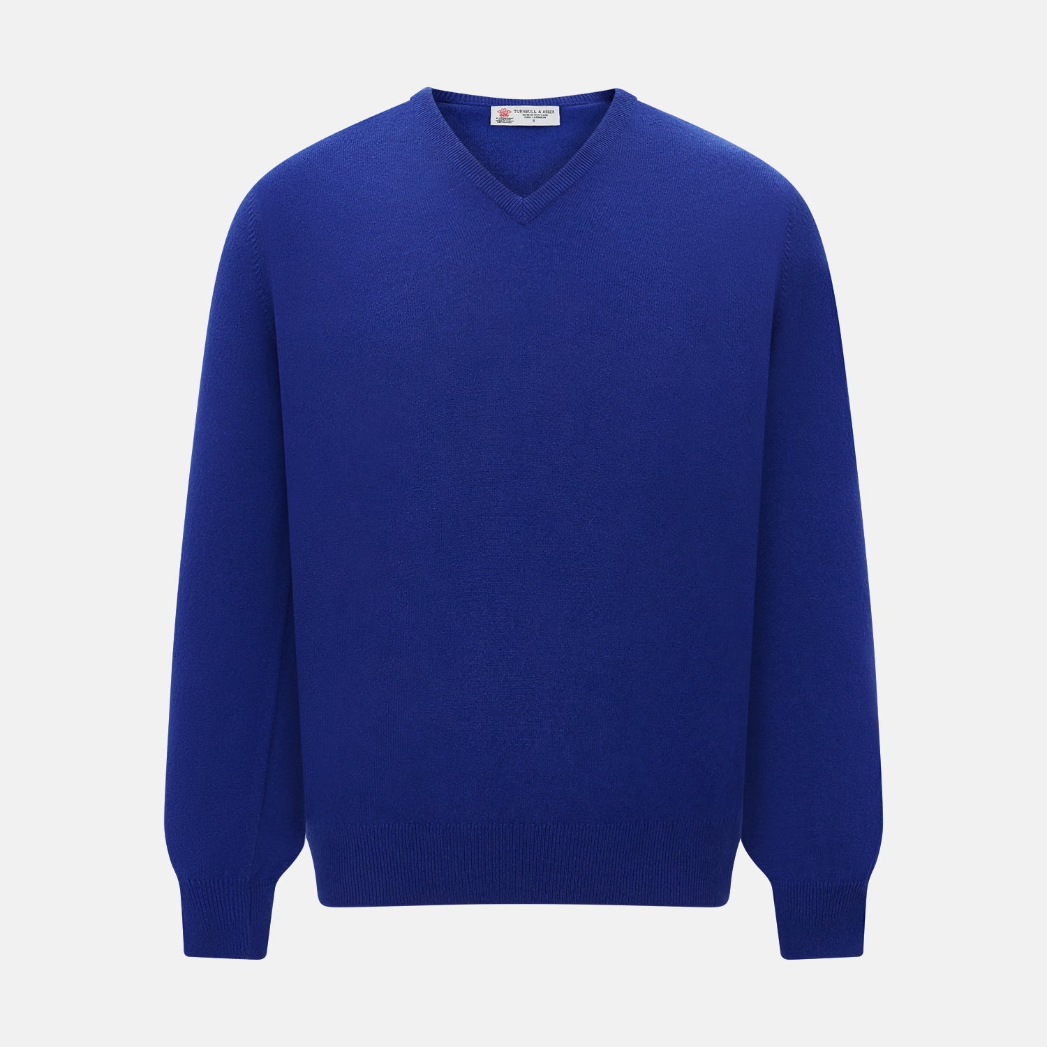 View 1 of product Royal Blue long-sleeve V-neck jumper in cashmere