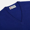 View 2 of product Royal Blue long-sleeve V-neck jumper in cashmere