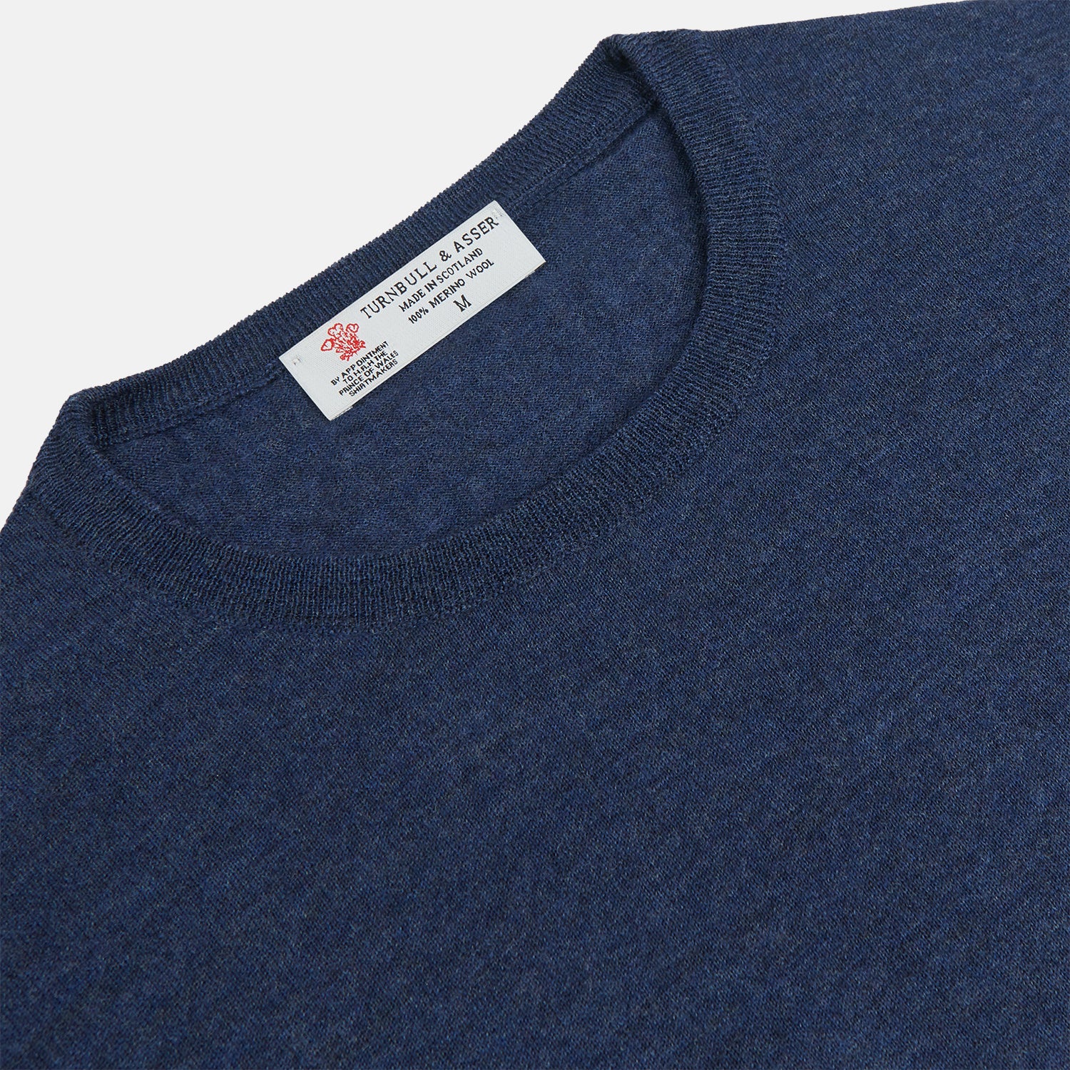View 2 of product Blue Crew Neck Merino Wool Jumper