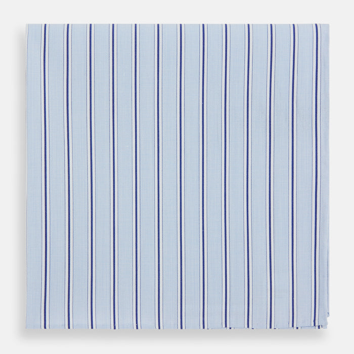Hand Rolled Blue Multi Stripe Handkerchief Image 4