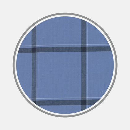 Wide Navy and Blue Check Fabric