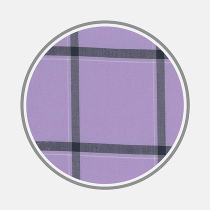 Wide Navy and Mauve Check Fabric