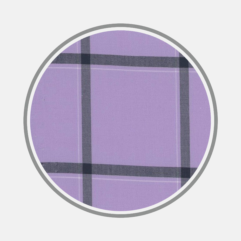 Wide Navy and Mauve Check Fabric 19