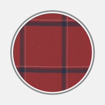Wide Navy and Red Check Fabric