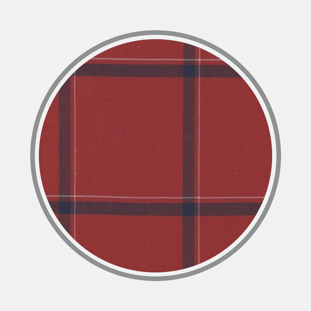 Wide Navy and Red Check Fabric 19