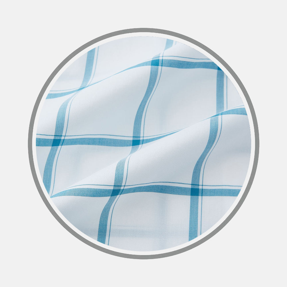 Turquoise Grid Check Fabric 19