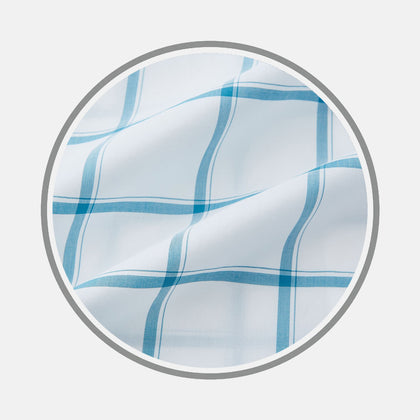 Turquoise Grid Check Fabric