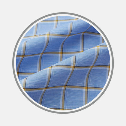 Blue and Yellow Windowpane Fabric