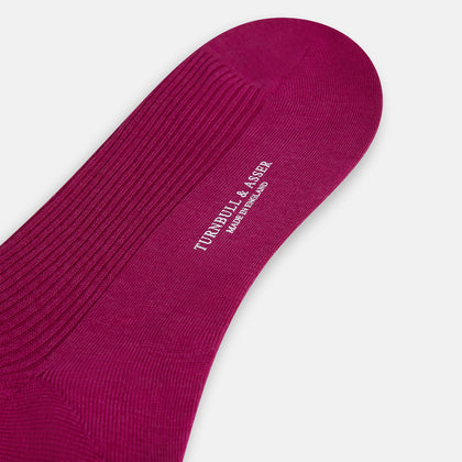 Magenta Mid-Length Merino Socks Image 2