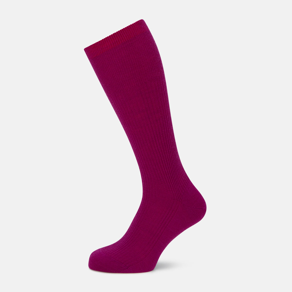 Magenta Mid-Length Merino Socks