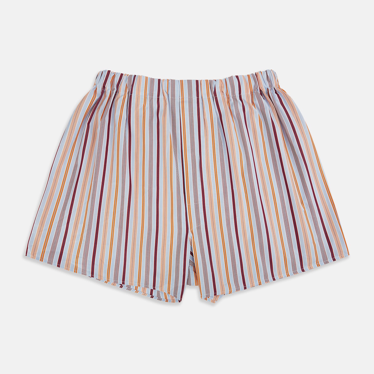 View 1 of product Orange and burgundy Striped cotton boxer shorts