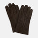 Dark Brown Leather Hand-Stitched Gloves