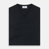 View 3 of product Charcoal V-Neck Cashmere Jumper