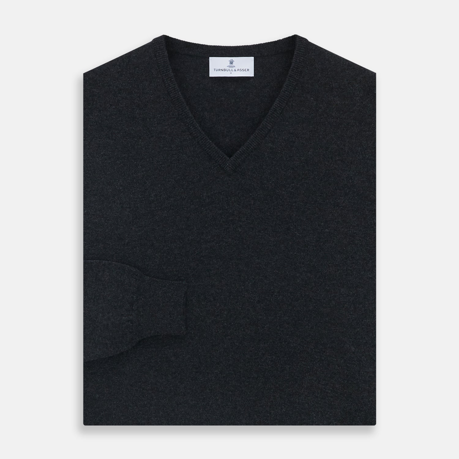 View 3 of product Charcoal V-Neck Cashmere Jumper