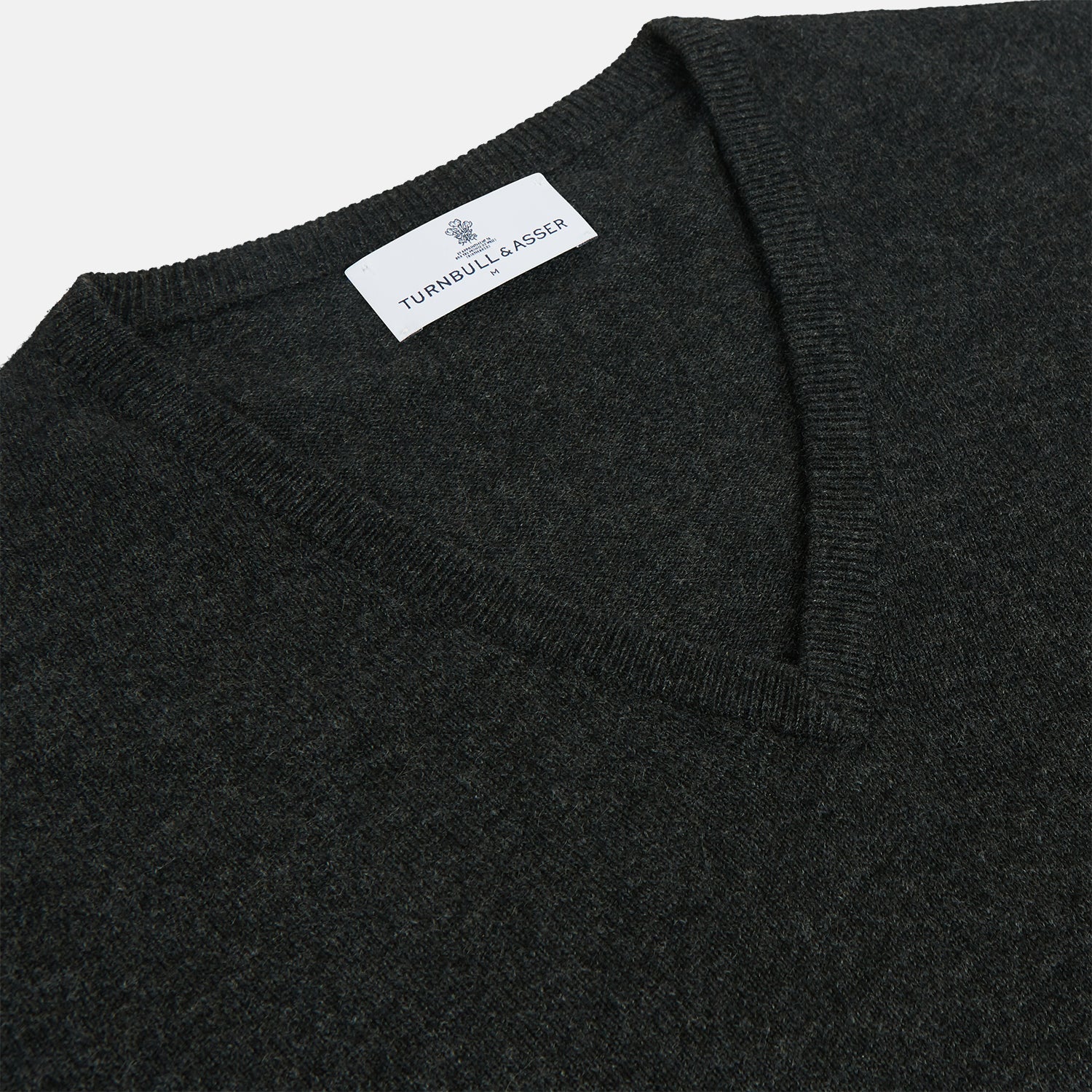 View 2 of product Charcoal V-Neck Cashmere Jumper