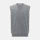 Marl grey sleeveless V-neck vest in cashmere