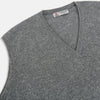 View 2 of product Marl grey sleeveless V-neck vest in cashmere