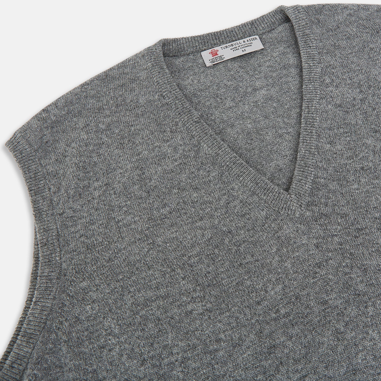 View 2 of product Marl grey sleeveless V-neck vest in cashmere