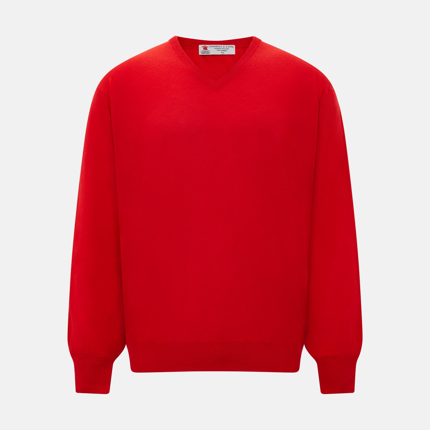 View 1 of product Red long-sleeve V-neck jumper in cashmere