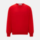 Red long-sleeve V-neck jumper in cashmere