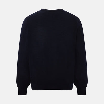 Black long-sleeve V-neck jumper in cashmere Image 2