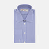 View 1 of product Mid Blue Gingham Check Shirt with T&A Collar and Double Cuffs