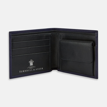 Navy Blue Leather Wallet Image 1