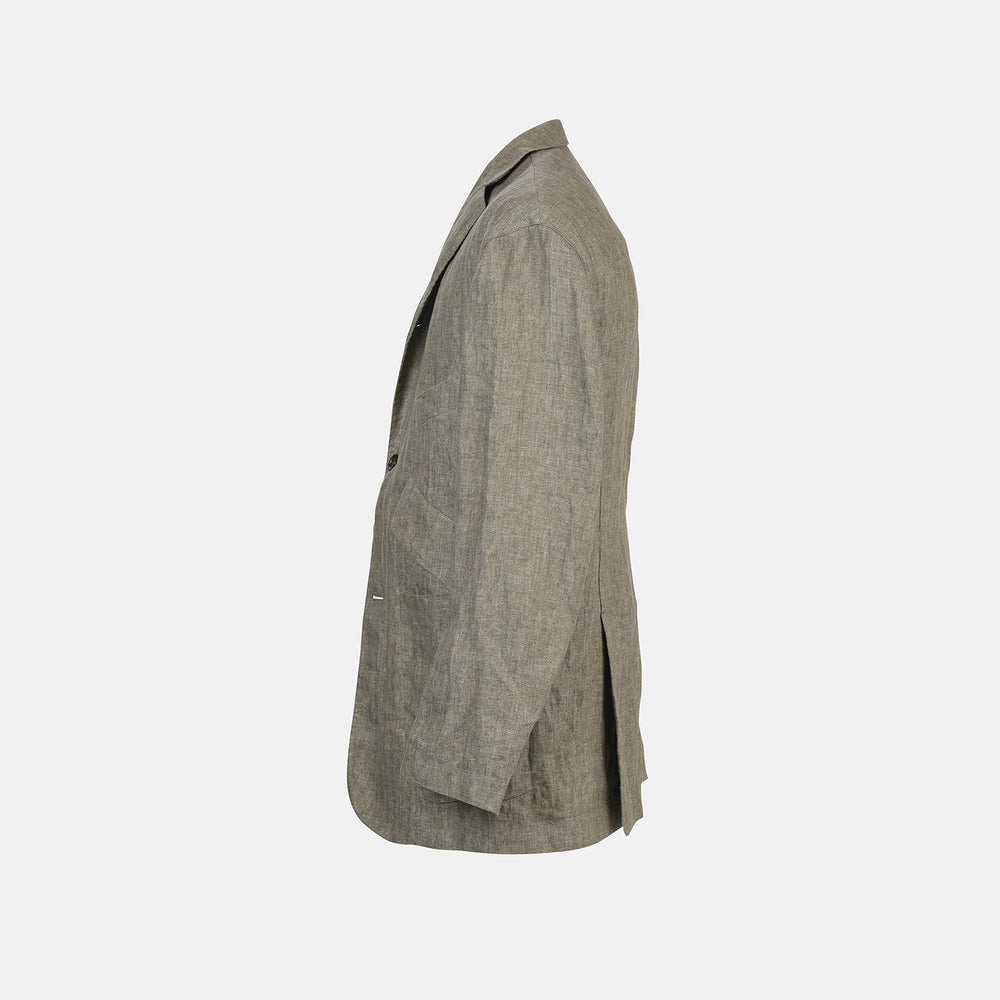 Riviera Olive Oversized Blazer in Linen