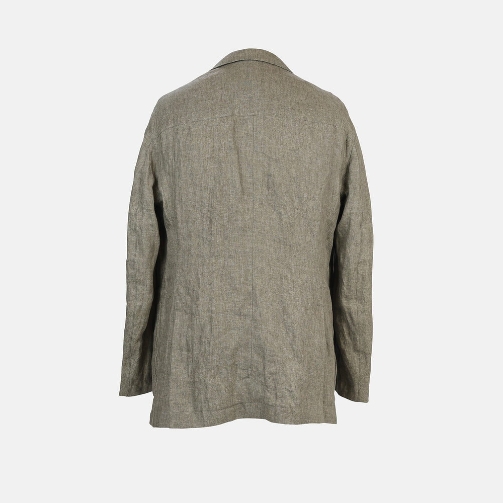 Riviera Olive Oversized Blazer in Linen