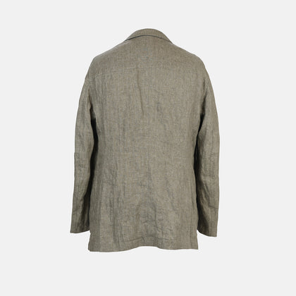 Riviera Olive Oversized Blazer in Linen Image 1