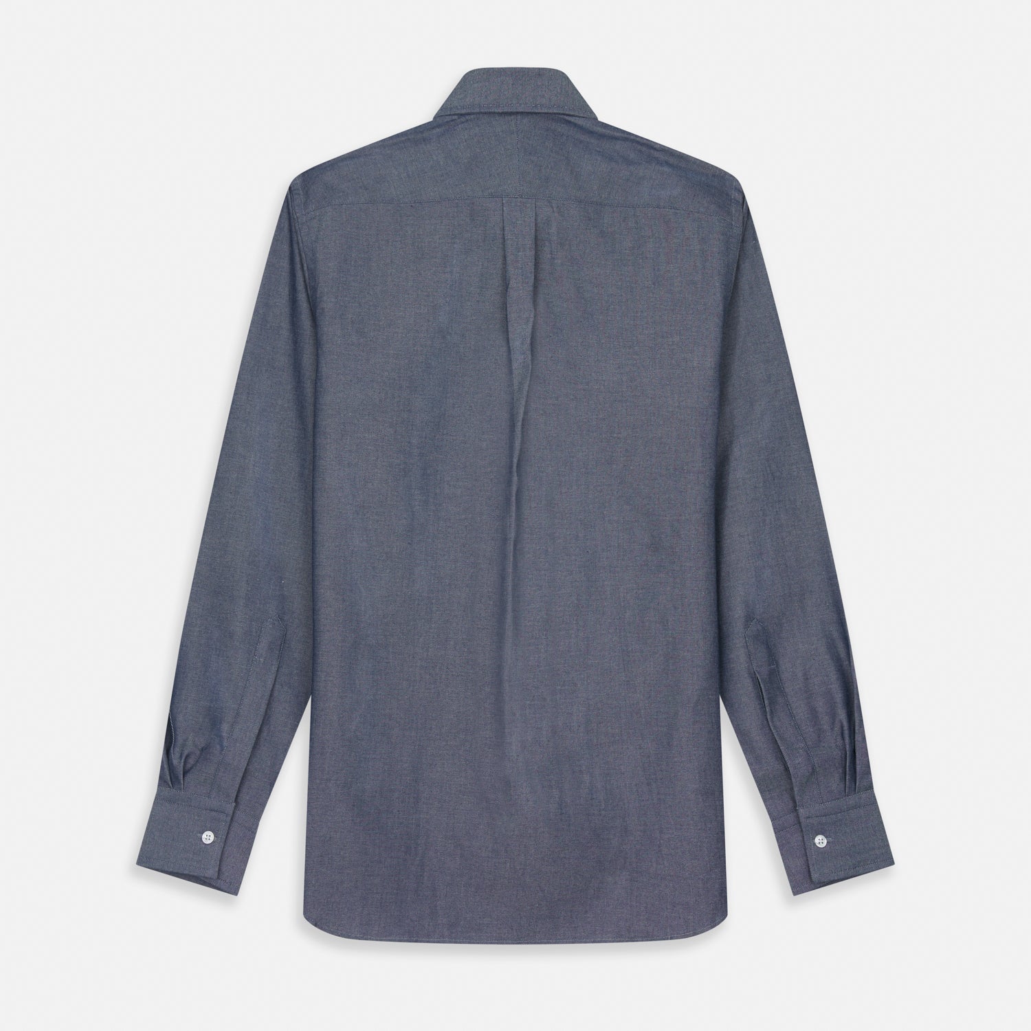 View 5 of product Plain Blue Oxford Weekend Fit Shirt with Derby Collar and 1-Button Cuffs
