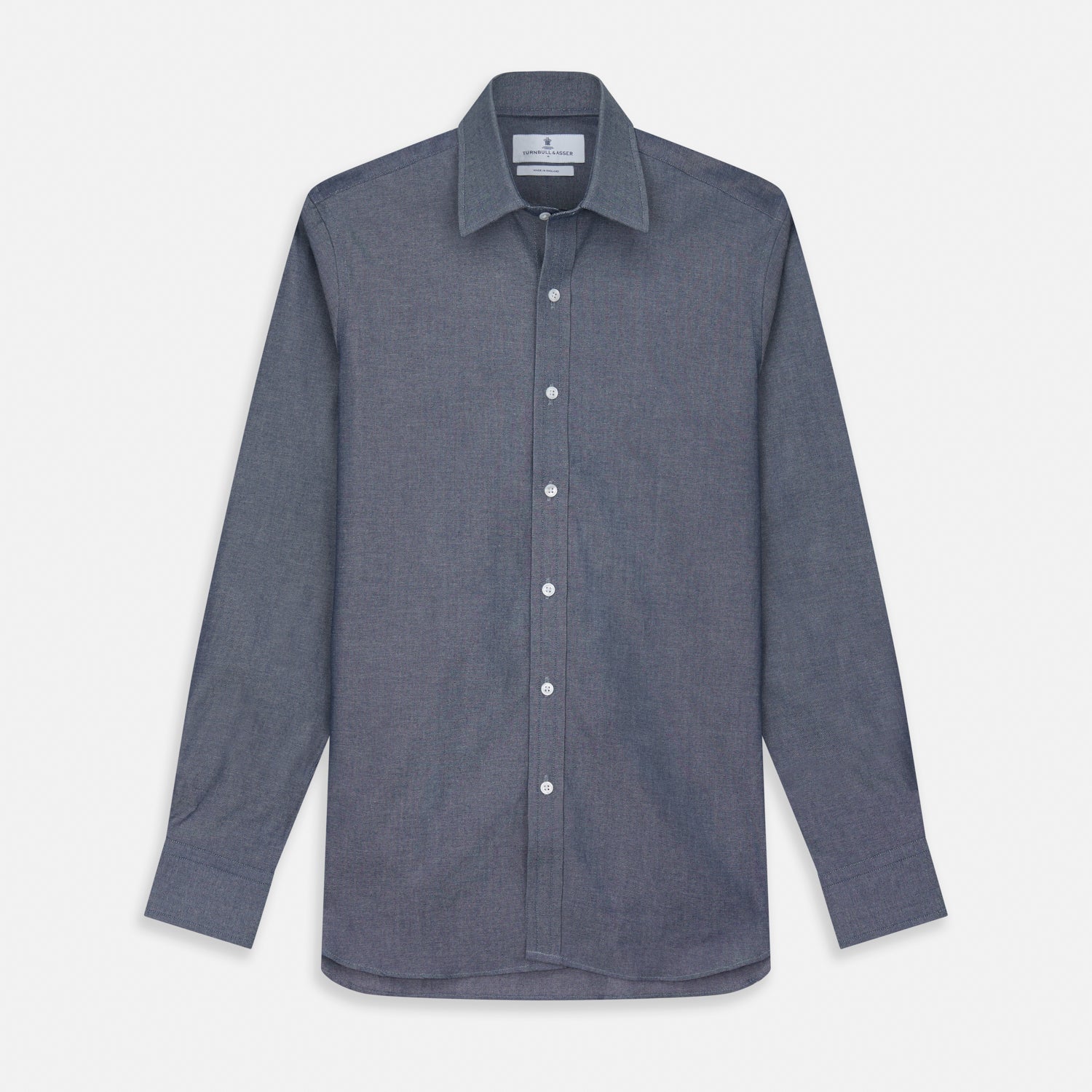 View 1 of product Plain Blue Oxford Weekend Fit Shirt with Derby Collar and 1-Button Cuffs