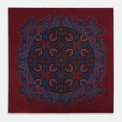 Red paisley Silk pocket square Image 1