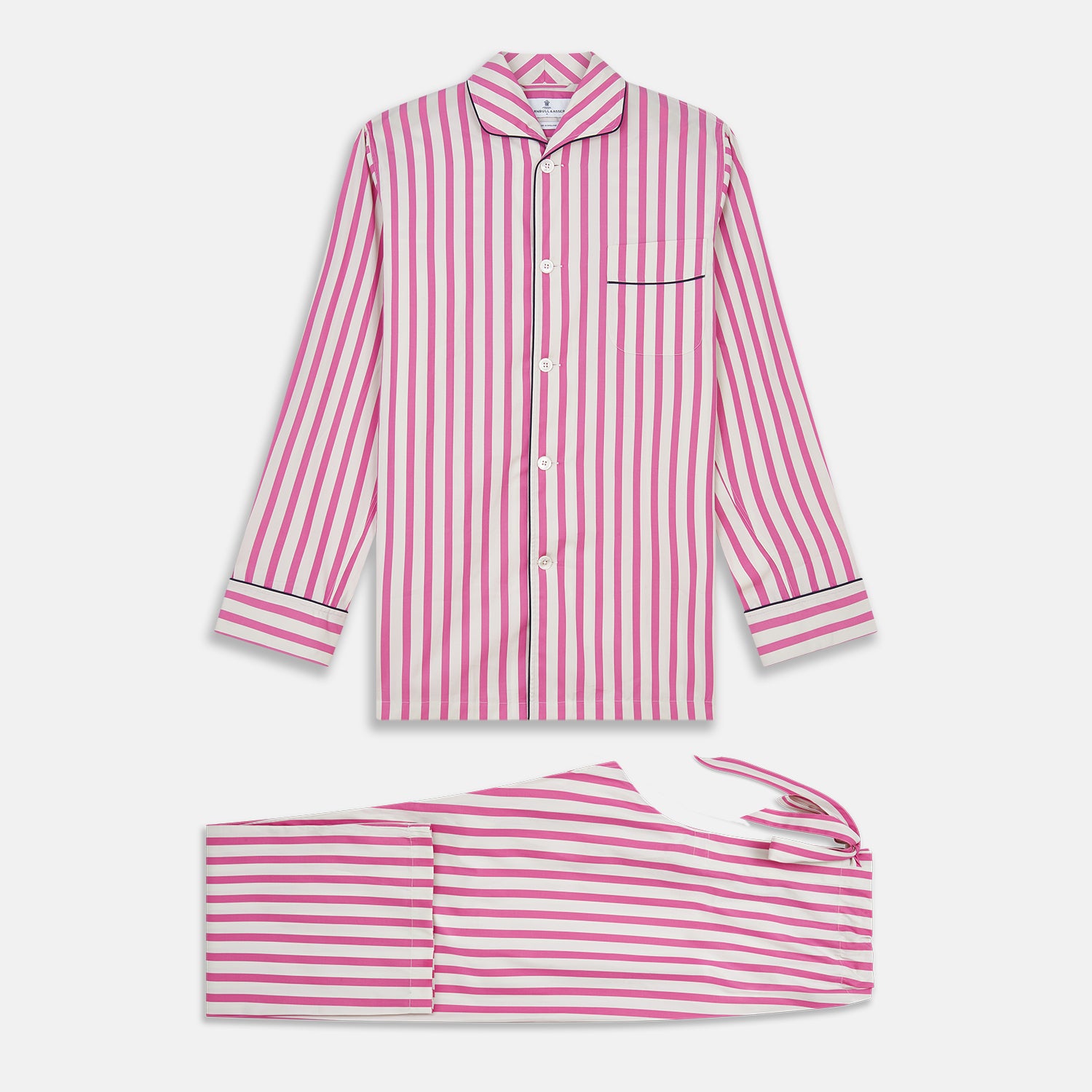 View 1 of product Pink Candy Stripe Cotton Traditional Pyjamas